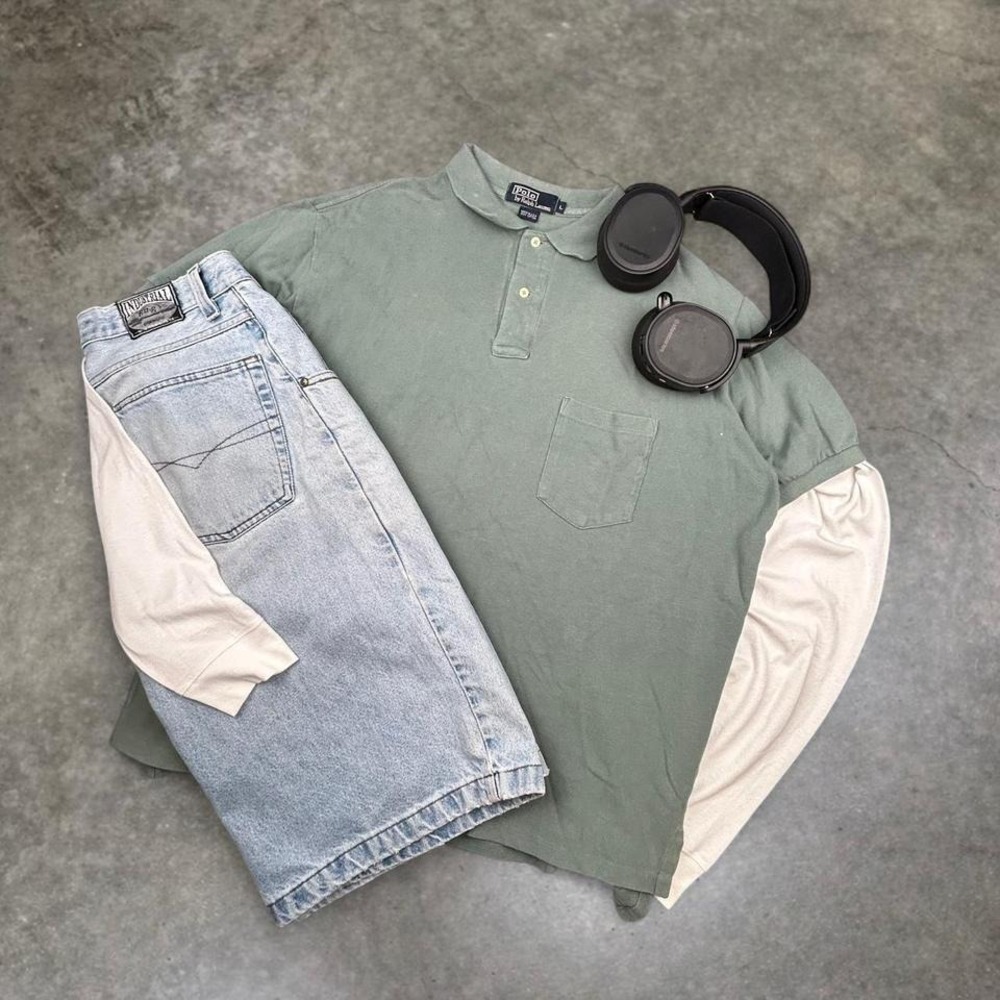 Polo Ralph Lauren Green‎ Pocket Polo Shirt Vintage Preppy Tee